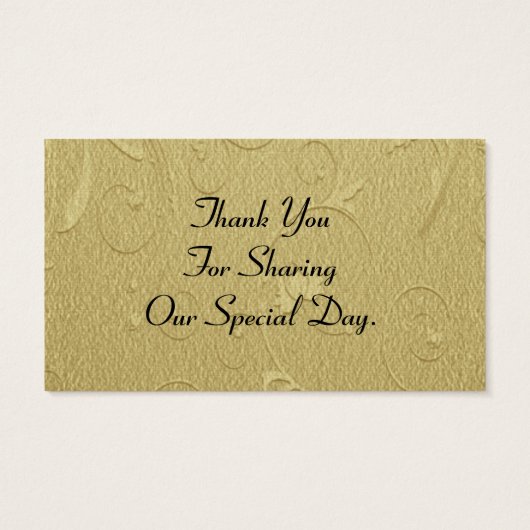 Gold simple pattern Gastgeschenk Hochzeit Dankesch (Rückseite)