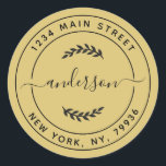 Gold Simple Round Rücksendeadresse Runder Aufkleber<br><div class="desc">Erstellen Sie Ihre eigene Round-Rücksendeadresse</div>