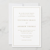 Gold Simple Typografy Formal Wedding Einladung (Vorderseite)