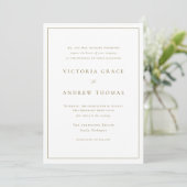 Gold Simple Typografy Formal Wedding Einladung (Stehend Vorderseite)