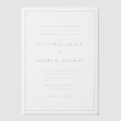 Gold Simple Typografy Formal Wedding Pergament Einladungen (Vorderseite)