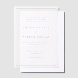 Gold Simple Typografy Formal Wedding Pergament Einladungen