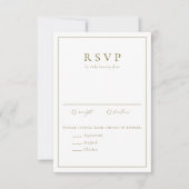 Gold Simple Typografy Formal Wedding RSVP Karte (Vorderseite)