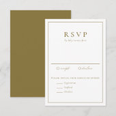 Gold Simple Typografy Formal Wedding RSVP Karte (Vorne/Hinten)