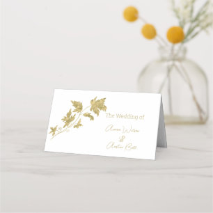 Gold Single Stem Leaf Name Platzkarte