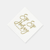 Gold Sip Hooray Handschrift Papier Napkins Serviette (Ecke)