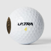 Gold Sitting Cat Medallion Golfball (Logo)