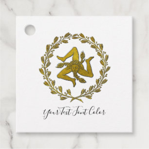 Gold Sizilian Trinacria und Wreath Geschenkanhänger