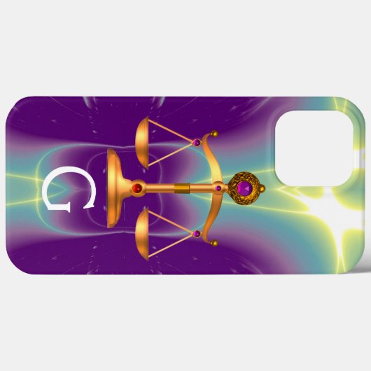 GOLD-SKALA MIT GEM STONES-MONOGRAM Case-Mate iPhone HÜLLE (Rückseite (Horizontal))