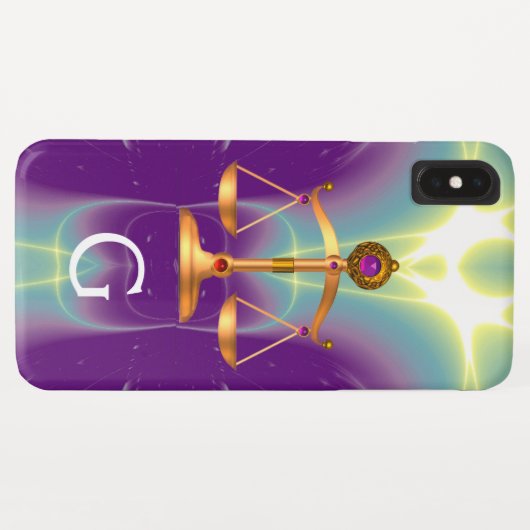 GOLD-SKALA MIT GEM STONES-MONOGRAM Case-Mate iPhone HÜLLE (Rückseite (Horizontal))