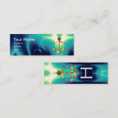 GOLD-SKALA MIT GEM STONES-MONOGRAM MINI VISITENKARTE (Vorne/Hinten)