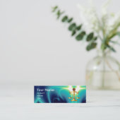 GOLD-SKALA MIT GEM STONES-MONOGRAM MINI VISITENKARTE (Stehend Vorderseite)