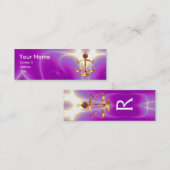 GOLD-SKALA MIT GEM STONES-MONOGRAM MINI VISITENKARTE (Vorne/Hinten)