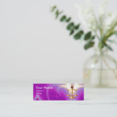 GOLD-SKALA MIT GEM STONES-MONOGRAM MINI VISITENKARTE (Stehend Vorderseite)