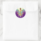 GOLD-SKALA MIT GEM STONES-MONOGRAM RUNDER AUFKLEBER (Tasche)
