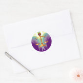 GOLD-SKALA MIT GEM STONES-MONOGRAM RUNDER AUFKLEBER (Umschlag)