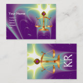 GOLD-SKALA MIT GEM STONES-MONOGRAM VISITENKARTE (Vorne/Hinten)