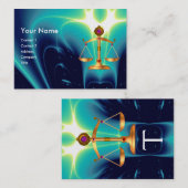 GOLD-SKALA MIT GEM STONES-MONOGRAM VISITENKARTE (Vorne/Hinten)