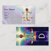 GOLD-SKALA MIT GEM STONES-MONOGRAM VISITENKARTE (Vorne/Hinten)