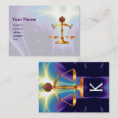 GOLD-SKALA MIT GEM STONES-MONOGRAM VISITENKARTE (Vorne/Hinten)