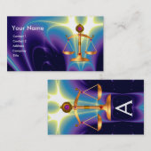 GOLD-SKALA MIT GEM STONES-MONOGRAM VISITENKARTE (Vorne/Hinten)