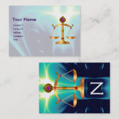 GOLD-SKALA MIT GEM STONES-MONOGRAM VISITENKARTE (Vorne/Hinten)