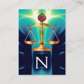 GOLD-SKALA MIT GEM STONES-MONOGRAM VISITENKARTE (Rückseite)