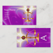 GOLD-SKALA MIT GEM STONES-MONOGRAM VISITENKARTE (Vorne/Hinten)