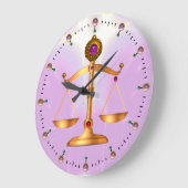 GOLD-SKALEN MIT GEM STONES, Justiz-Symbol Große Wanduhr (Winkel)