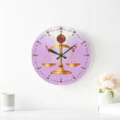 GOLD-SKALEN MIT GEM STONES, Justiz-Symbol Große Wanduhr (Zuhause)