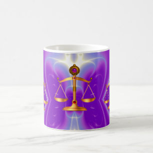 GOLD-SKALEN MIT GEM STONES, Justiz-Symbol Kaffeetasse