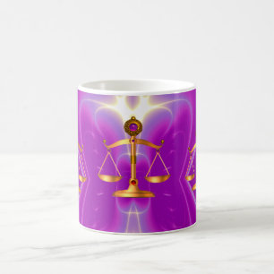 GOLD-SKALEN MIT GEM STONES, Justiz-Symbol Kaffeetasse