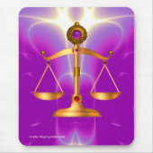GOLD-SKALEN MIT GEM STONES, Justiz-Symbol Mousepad (Vorne)