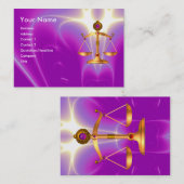 GOLD-SKALEN MIT GEM STONES, Justiz-Symbol Visitenkarte (Vorne/Hinten)