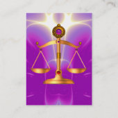 GOLD-SKALEN MIT GEM STONES, Justiz-Symbol Visitenkarte (Rückseite)