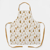 Gold skandinavisches Weihnachtsbaummuster Schürze (Vorderseite)