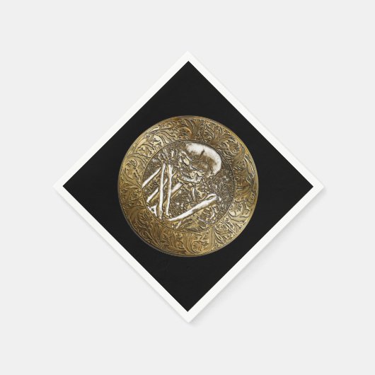 Gold Skeleton Vintage Schatzmutter Serviette (Ecke)