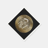 Gold Skelett Totenkopf Vintage Schatz Münze Serviette (Ecke)