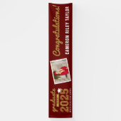 Gold Sketch 2025 Glückwunschs Foto Graduation Part Banner (Vertikal)