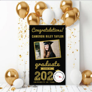 Gold Sketch 2025 Glückwunschs Foto Graduation Part Banner