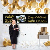 Gold Sketch Class of 2025 Foto Graduation Party Banner