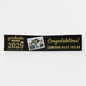 Gold Sketch Class of 2025 Foto Graduation Party Banner (Horizontal)