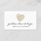 Gold Sketch Heart Juwelen Visitenkarte (Vorderseite)