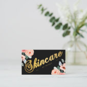 Gold Skincare Script Kalligrafie Wasserfarben Visitenkarte (Stehend Vorderseite)