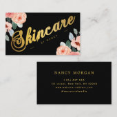 Gold Skincare Script Kalligrafie Wasserfarben Visitenkarte (Vorne/Hinten)