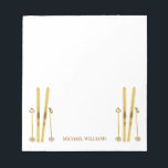 Gold Skis Poles | Vintage SkiIllustration Notizblock<br><div class="desc">Moderner Alpin Ski,  Ski,  Ski-Design mit Goldskier und Goldpoles. Einfache Festtage Goldschi-Illustration für Skifans.</div>
