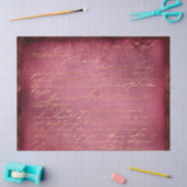 Gold-Skript auf Not leidender Red-Decoupage Seidenpapier (Basteln)