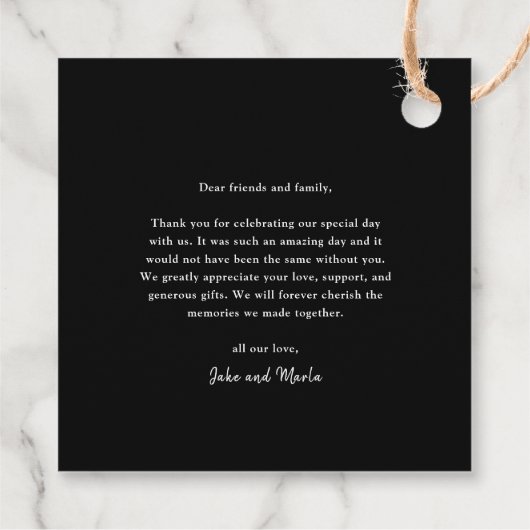 Gold-Skript dank moderner minimaler Geschenkanhänger (Rückseite)