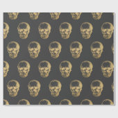 Gold Skull auf Grau | Geschenkpapier (Flach)
