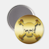 GOLD SKULL & CROSSBONES MAGNET (Vorderseite/Rückseite)